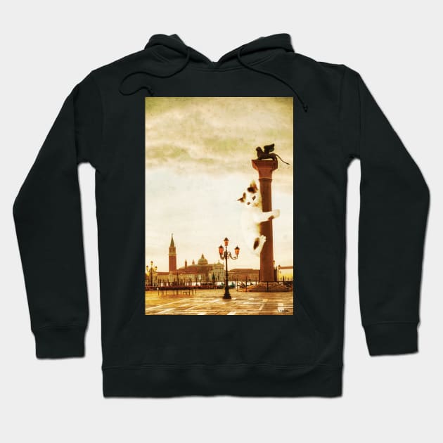 Giant Kitten in San Marco's Square (Venice) Hoodie by luigitarini